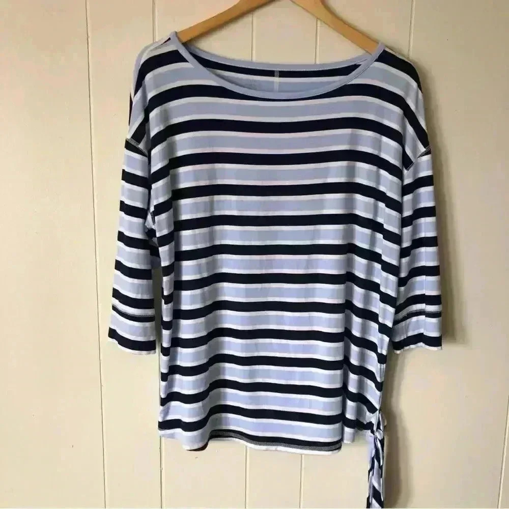 T by Talbots 3/4 Sleeve Striped Rayon Top Shirt Size 1XP